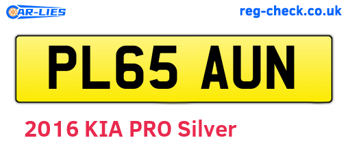 PL65AUN are the vehicle registration plates.
