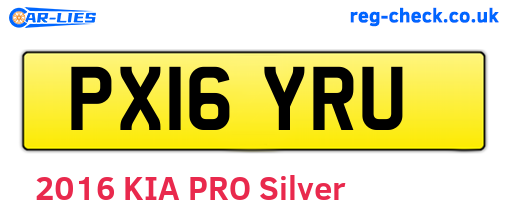 PX16YRU are the vehicle registration plates.