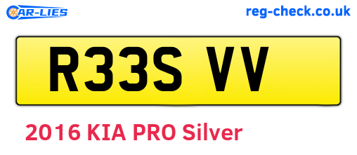 R33SVV are the vehicle registration plates.