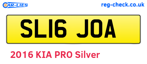 SL16JOA are the vehicle registration plates.
