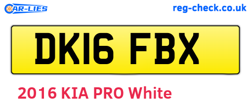 DK16FBX are the vehicle registration plates.