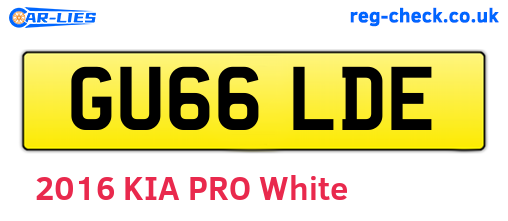 GU66LDE are the vehicle registration plates.
