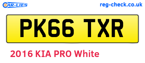 PK66TXR are the vehicle registration plates.