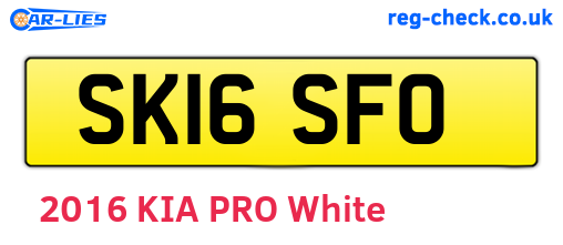 SK16SFO are the vehicle registration plates.
