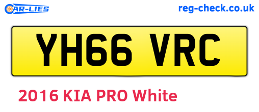 YH66VRC are the vehicle registration plates.