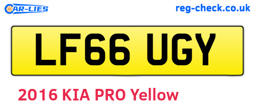 LF66UGY are the vehicle registration plates.