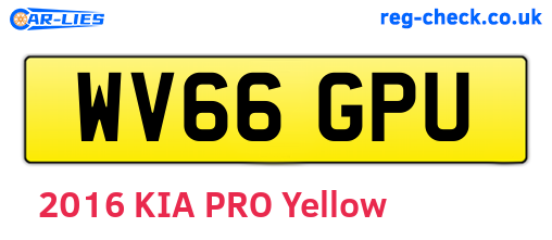 WV66GPU are the vehicle registration plates.