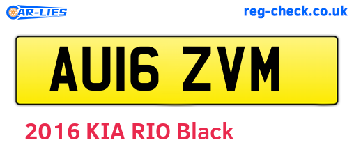 AU16ZVM are the vehicle registration plates.