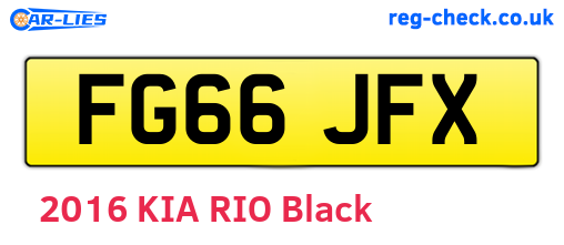 FG66JFX are the vehicle registration plates.