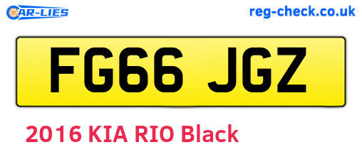 FG66JGZ are the vehicle registration plates.