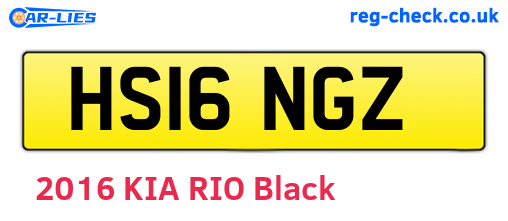 HS16NGZ are the vehicle registration plates.