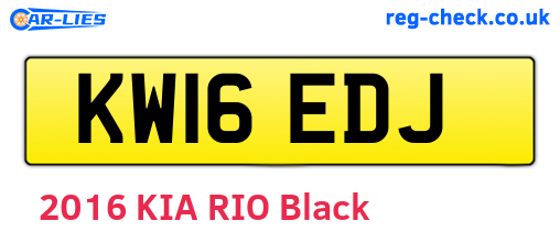 KW16EDJ are the vehicle registration plates.
