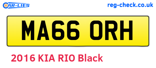 MA66ORH are the vehicle registration plates.