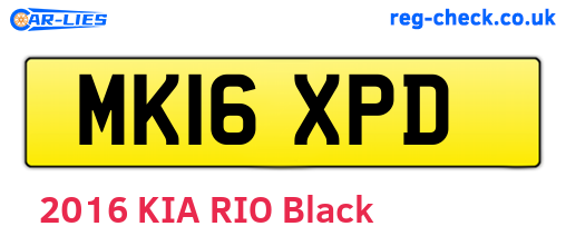 MK16XPD are the vehicle registration plates.