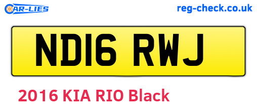 ND16RWJ are the vehicle registration plates.