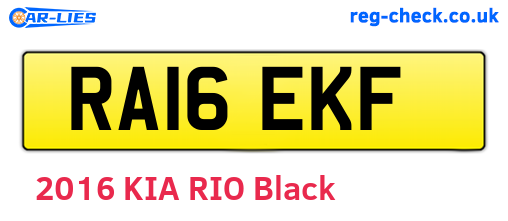 RA16EKF are the vehicle registration plates.