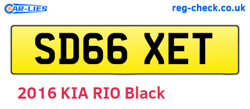 SD66XET are the vehicle registration plates.
