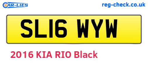 SL16WYW are the vehicle registration plates.