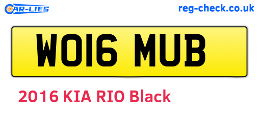 WO16MUB are the vehicle registration plates.