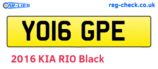 YO16GPE are the vehicle registration plates.