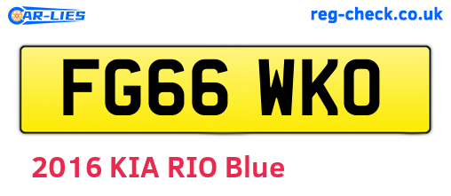 FG66WKO are the vehicle registration plates.