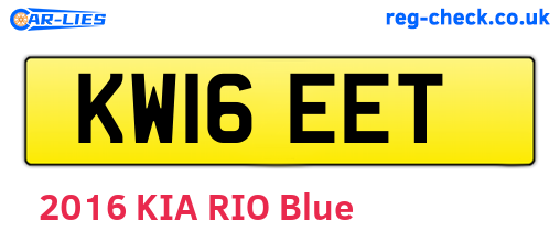 KW16EET are the vehicle registration plates.