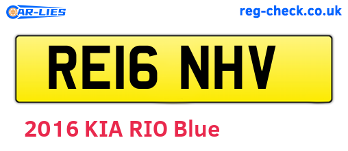RE16NHV are the vehicle registration plates.