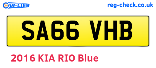 SA66VHB are the vehicle registration plates.