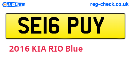 SE16PUY are the vehicle registration plates.
