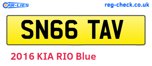 SN66TAV are the vehicle registration plates.