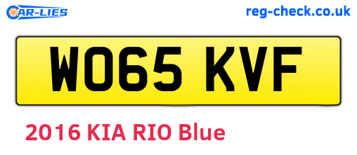 WO65KVF are the vehicle registration plates.