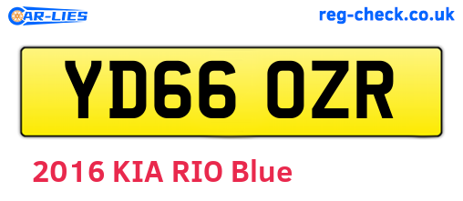 YD66OZR are the vehicle registration plates.