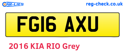 FG16AXU are the vehicle registration plates.