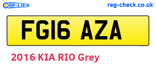 FG16AZA are the vehicle registration plates.
