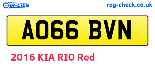 AO66BVN are the vehicle registration plates.
