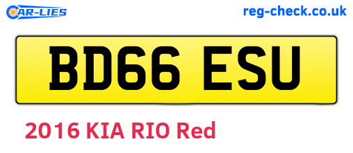 BD66ESU are the vehicle registration plates.
