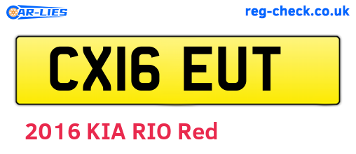 CX16EUT are the vehicle registration plates.