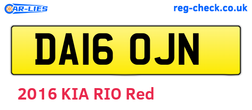 DA16OJN are the vehicle registration plates.