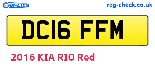 DC16FFM are the vehicle registration plates.