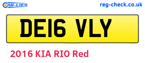 DE16VLY are the vehicle registration plates.