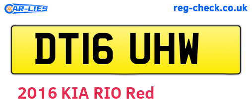DT16UHW are the vehicle registration plates.