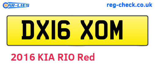 DX16XOM are the vehicle registration plates.