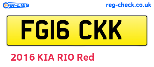 FG16CKK are the vehicle registration plates.