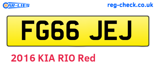 FG66JEJ are the vehicle registration plates.