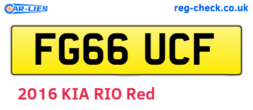 FG66UCF are the vehicle registration plates.