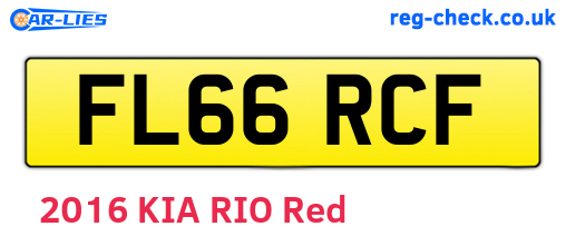 FL66RCF are the vehicle registration plates.