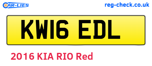 KW16EDL are the vehicle registration plates.