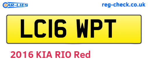 LC16WPT are the vehicle registration plates.