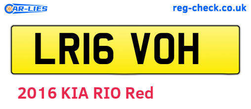 LR16VOH are the vehicle registration plates.