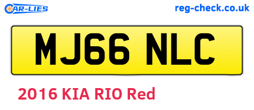 MJ66NLC are the vehicle registration plates.